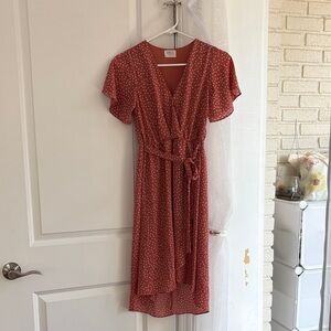 Pink Polka Dot Sienna Sky Wrap Dress